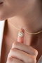 Heliophilia Silver NRZ1000230 Collar de Plata de Ley con Recubrimiento de Oro y Circonio