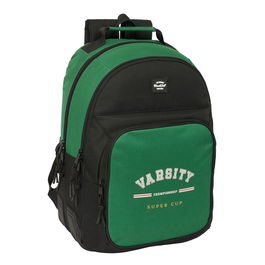 Mochila Escolar BlackFit8 Varsity Negro Verde 32 x 42 x 15 cm