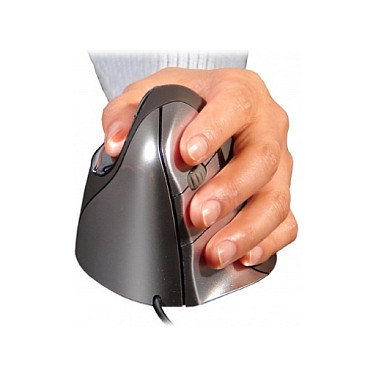 Evoluent VerticalMouse 4 - Ratón Ergonómico Vertical para Zurdos, 6 Botones Programables, Sensor Láser 2600 DPI, Color Negro/Gris/Plata, Conexión por Cable Evoluent VerticalMouse 4 - Ratón Ergonómico Vertical para Zurdos, 6 Botones Programables, Sensor Láser 2600 DPI, Color Negro/Gris/Plata, Conexión por Cable