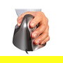 Evoluent VerticalMouse 4 - Ratón Ergonómico Vertical para Zurdos, 6 Botones Programables, Sensor Láser 2600 DPI, Color Negro/Gris/Plata, Conexión por Cable
