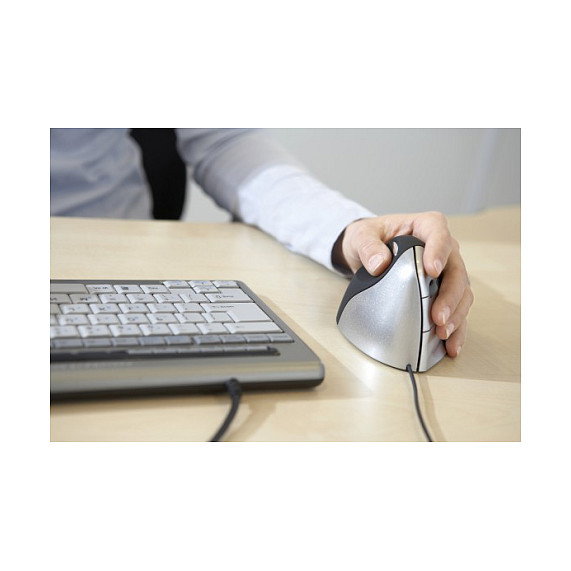 Evoluent VerticalMouse 4 - Ratón Ergonómico Vertical para Zurdos, 6 Botones Programables, Sensor Láser 2600 DPI, Color Negro/Gris/Plata, Conexión por Cable Evoluent VerticalMouse 4 - Ratón Ergonómico Vertical para Zurdos, 6 Botones Programables, Sensor Láser 2600 DPI, Color Negro/Gris/Plata, Conexión por Cable