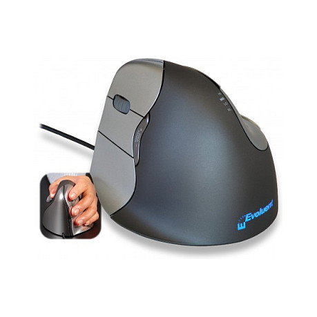 Evoluent VerticalMouse 4 - Ratón Ergonómico Vertical para Zurdos, 6 Botones Programables, Sensor Láser 2600 DPI, Color Negro/Gris/Plata, Conexión por Cable Evoluent VerticalMouse 4 - Ratón Ergonómico Vertical para Zurdos, 6 Botones Programables, Sensor Láser 2600 DPI, Color Negro/Gris/Plata, Conexión por Cable