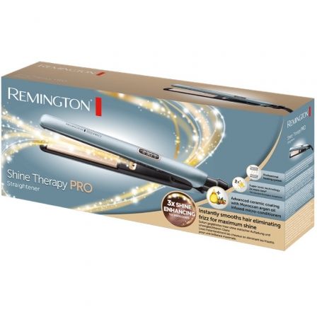 Remington S9300 Plancha para el Pelo Shine Therapy Pro Azul Triple Tecnología Potenciadora del Brillo Resultados Profesionales