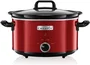 Crock-Pot SCV400RD Olla de Cocción Lenta 3,5 Litros para 4 Personas, 2 Ajustes de Temperatura, Tazón Cerámico Extraíble, Color Negro y Rojo