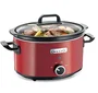 Crock-Pot SCV400RD Olla de Cocción Lenta 3,5 Litros para 4 Personas, 2 Ajustes de Temperatura, Tazón Cerámico Extraíble, Color Negro y Rojo