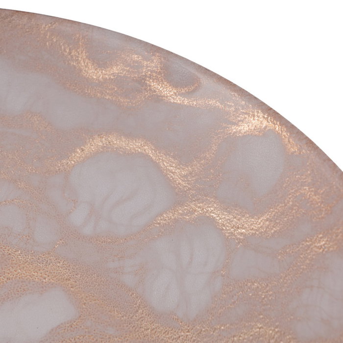 Centro Mesa Bandeja Cobre Rosado Cristal 40 X 40 cm