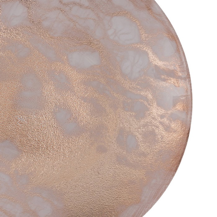 Centro Mesa Bandeja Cobre Rosado Cristal 40 X 40 cm