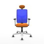 PIQUERAS Y CRESPO Silla de oficina Motilla con mecanismo Sincro, Naranja y Azul