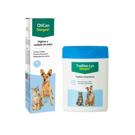Stangest Pack Otican Oidos + Toallitas Higienicas Lys 40 Unidades para Perros y Gatos