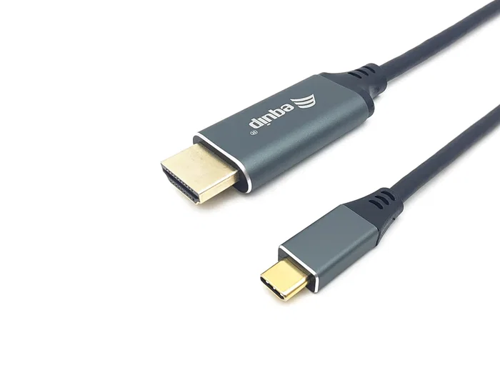 Equip Adaptador USB-C a HDMI 4K 60Hz 1m - Referencia 133415 - Conectores Chapados en Oro para Video 2K/1080P - Negro, Gris