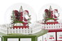DKD Home Decor Calendario Adviento Navidad Fantasia Verde Rojo 19 x 20 x 22 cm (2 Unidades) LED Madera Acrílico