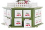 DKD Home Decor Calendario Adviento Navidad Fantasia Verde Rojo 19 x 20 x 22 cm (2 Unidades) LED Madera Acrílico