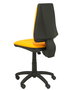Silla de oficina Elche con mecanismo Contacto permanente básico tapizada con Similpiel color Naranja. Equipada con Base poliamida negra, Sin brazos y Ruedas de nailon 50 mm