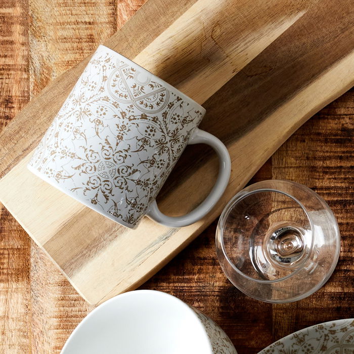 Home Deco Factory Mug Mirage 300 Ml Porcelana Con Estampado De Baldosa