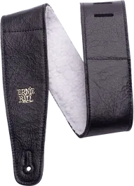 ERNIEBALL Comfort Collection Correa de Cuero Italiano Negra para Guitarra Bajo Ajustable 104-132cm 6cm Ancho