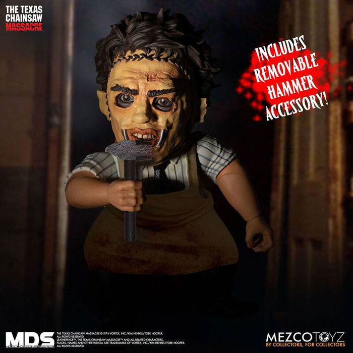 MEZCO TOYZ Figura Leatherface La Matanza de Texas 15cm Articulada con Accesorios