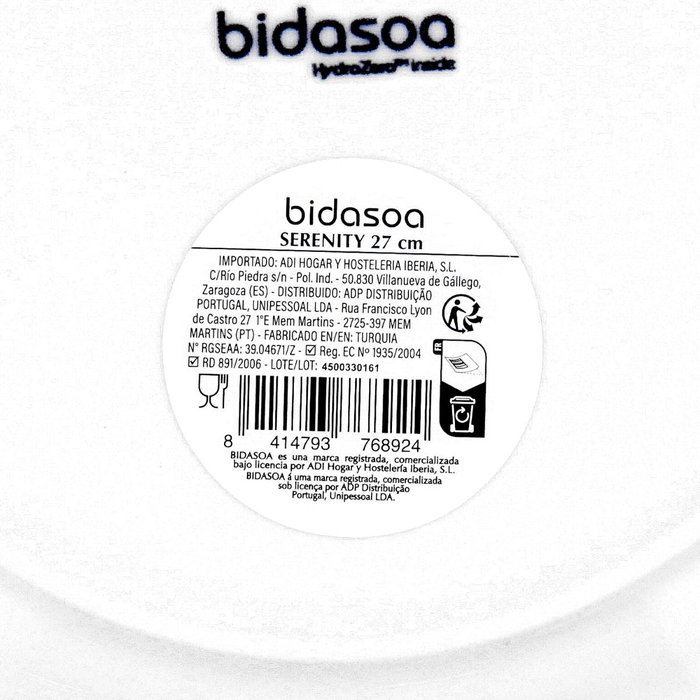 Bidasoa Plato Llano Serenity Hydrozero 27 cm (6 Unidades) Blanco Bidasoa Plato Llano Serenity Hydrozero 27 cm (6 Unidades) Blanco