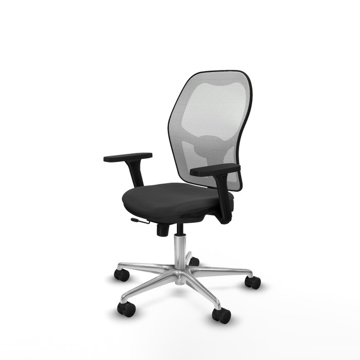 PIQUERAS Y CRESPO Silla de oficina Jorquera con mecanismo Sincro/Traslack, Gris oscuro y Blanco