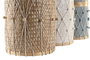 DKD Home Decor Cesta Balines Bambú Algodón Multicolor 46 x 58 x 46 cm Set de 3