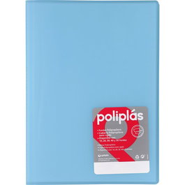 Carpeta Fundas (Tarifario) Grafoplas Pp Flexible Poliplas Trans. Fº 40 F. Azul Soft (Set de 5)