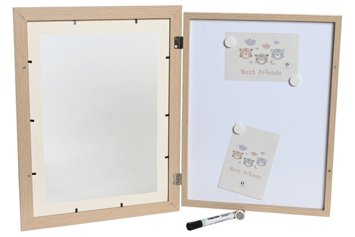 DKD Home Decor Pizarra Imán MDF 34X3X44 Cuadro Natural