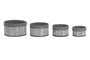 DKD Home Decor Set de 4 Cestas de Bambú y Poliéster Gris 30x30x17 cm