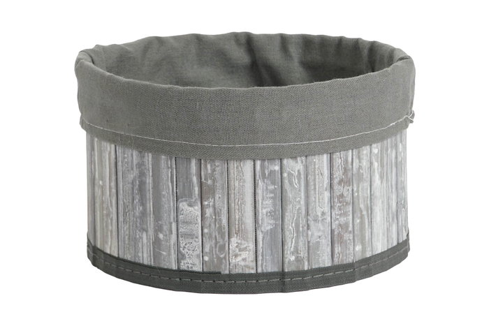 DKD Home Decor Set de 4 Cestas de Bambú y Poliéster Gris 30x30x17 cm DKD Home Decor Set de 4 Cestas de Bambú y Poliéster Gris 30x30x17 cm