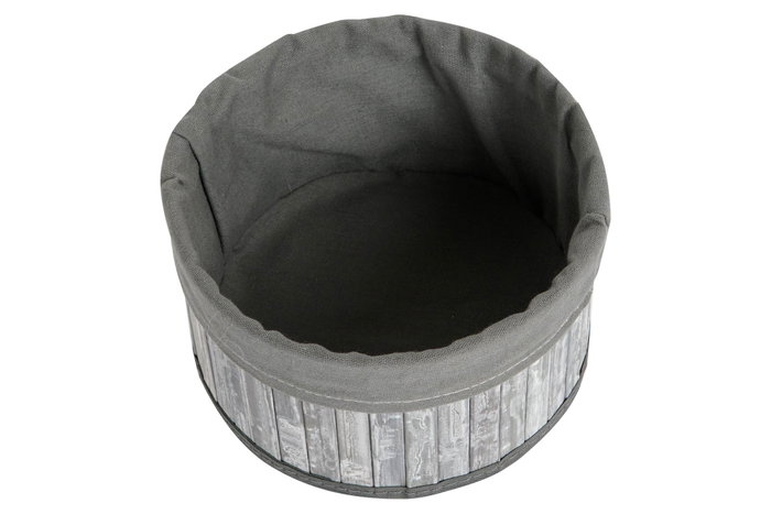 DKD Home Decor Set de 4 Cestas de Bambú y Poliéster Gris 30x30x17 cm DKD Home Decor Set de 4 Cestas de Bambú y Poliéster Gris 30x30x17 cm
