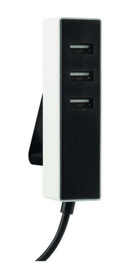 Simon Adaptador 3 conectores USB-A con fijación y cable USB-C de 1,5 m negro Simon Adaptador 3 conectores USB-A con fijación y cable USB-C de 1,5 m negro