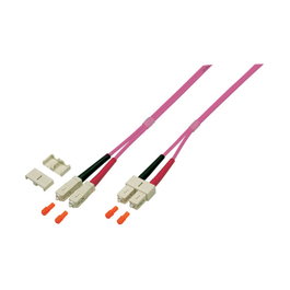EFB Elektronik Cable de fibra óptica OM4 Duplex SC-SC 0,5 m Violeta