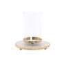 DKD Home Decor Portavelas de Mármol y Cristal Blanco y Dorado 25x25x27 cm