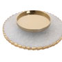 DKD Home Decor Portavelas de Mármol y Cristal Blanco y Dorado 25x25x27 cm