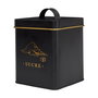 Cook Concept Bote Metal "Sucre" Lounge Negro Mate con Ilustraciones Doradas 11,6x11,6x16 cm