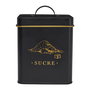 Cook Concept Bote Metal "Sucre" Lounge Negro Mate con Ilustraciones Doradas 11,6x11,6x16 cm
