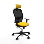 PIQUERAS Y CRESPO Silla de oficina Jorquera con mecanismo Sincro/Traslack Amarillo y Negro