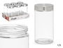 VIVALTO Tarro de Vidrio con Tapa de Acero, 1.7 L, Transparente, Dimensiones 11x22x11 cm (Set de 12)
