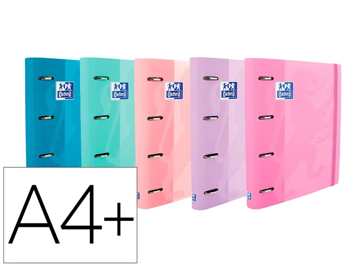 Oxford Europeanbinder TOUCH Carpeta de Anillas 4x35mm A4+ con Recambio Pastel
