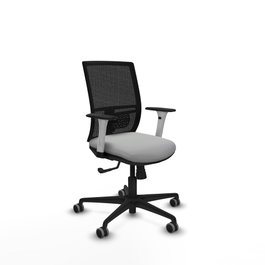 PIQUERAS Y CRESPO Silla de oficina Yunquera con mecanismo Sincro, Gris claro y Negro