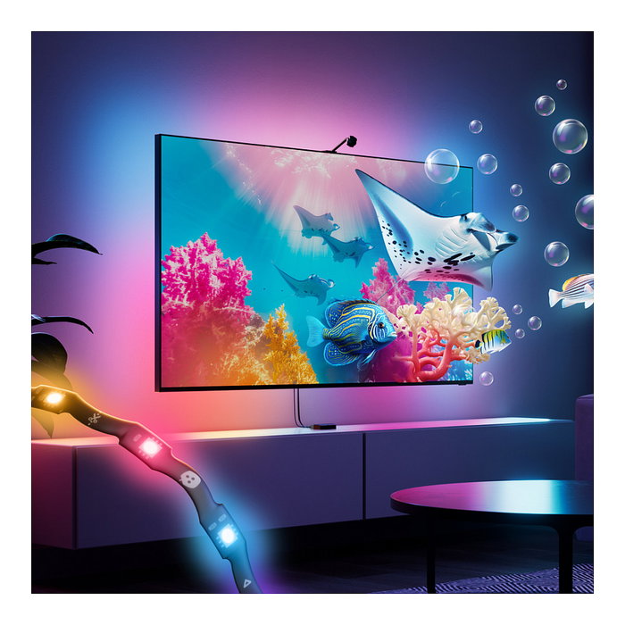 Nanoleaf Kit de tira de luces y espejo de pantalla 4D V2 Negro