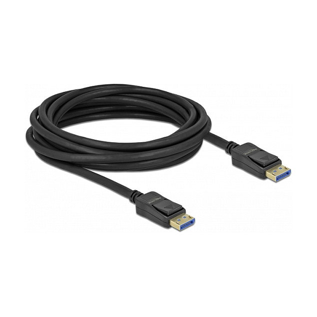 DeLOCK Cable DisplayPort 2.0 3 m, 10K 60 Hz 54 Gbps, 10240 x 4320 Pixeles, Conectores Macho Dorados, Negro