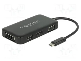 DeLOCK 63929 Adaptador USB Type-C a VGA/HDMI/DVI/DisplayPort Negro