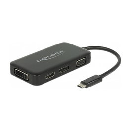 DeLOCK 63929 Adaptador de vídeo externo USB 2.0 Type-C Negro