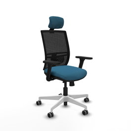PIQUERAS Y CRESPO Silla de oficina Yunquera con mecanismo Sincro/Traslack Verde petróleo y Negro