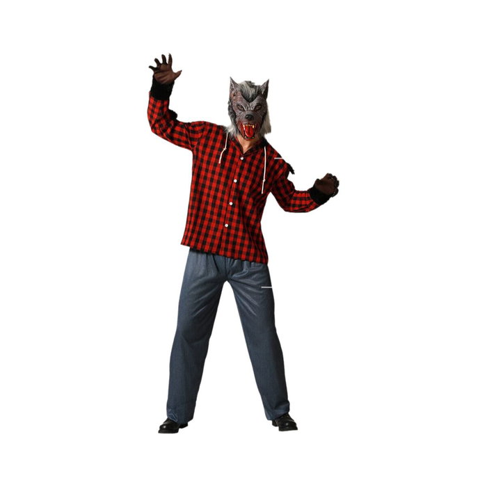 Disfraz de Hombre Lobo Adulto con Camisa a Cuadros Rasgada y Pantalón - Gris - Tallas XS-S Disfraz de Hombre Lobo Adulto con Camisa a Cuadros Rasgada y Pantalón - Gris - Tallas XS-S