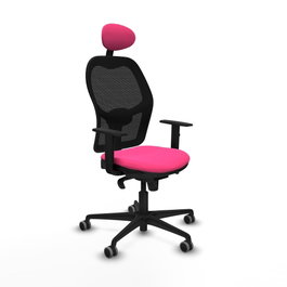 PIQUERAS Y CRESPO Silla de oficina Jorquera Rosa y Negra