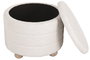DKD Home Decor Set de 3 Reposapiés con Almacenaje Interior Crudo y Marrón
