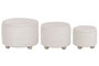DKD Home Decor Set de 3 Reposapiés con Almacenaje Interior Crudo y Marrón