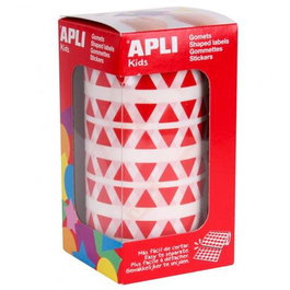 Apli Gomets Triangulares Rojos Adhesivo Permanente Rollo 6136 Unidades 10,5 mm