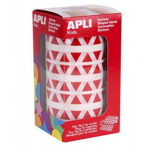 Apli Gomets Triangulares Rojos 10,5 mm Rollo de 6.136 Unidades
