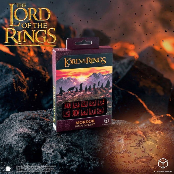 Q Workshop El Señor de los Anillos: Pack de 10 Dados D6 Mordor Q Workshop El Señor de los Anillos: Pack de 10 Dados D6 Mordor